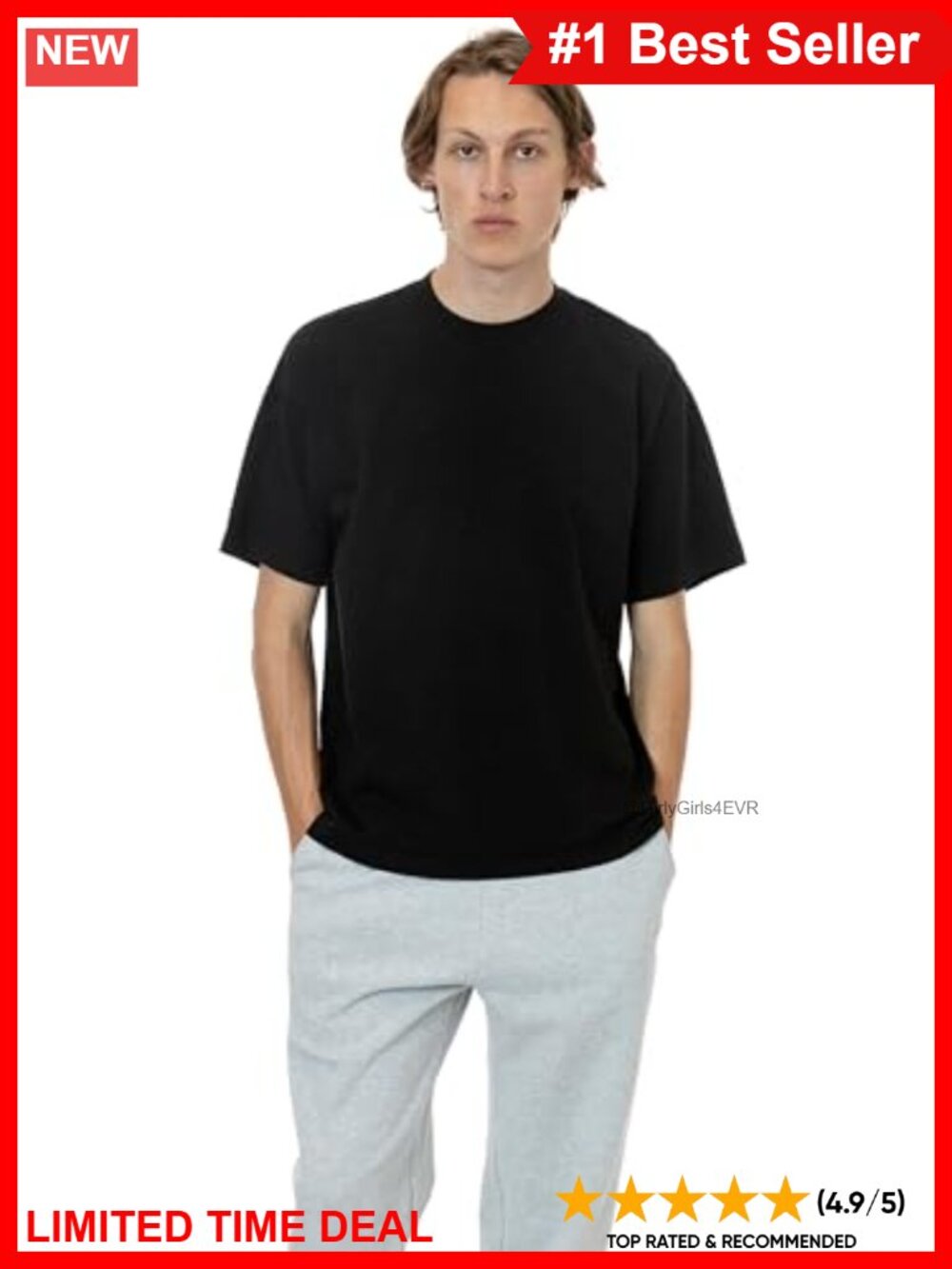 Garment Dye Crew Neck T-Shirt Durable USA Cotton Tee